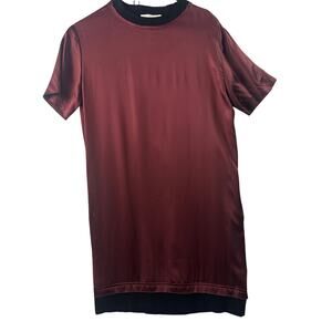 Public School NYC Burgundy Silk Dress w/ Black Trim – Size M